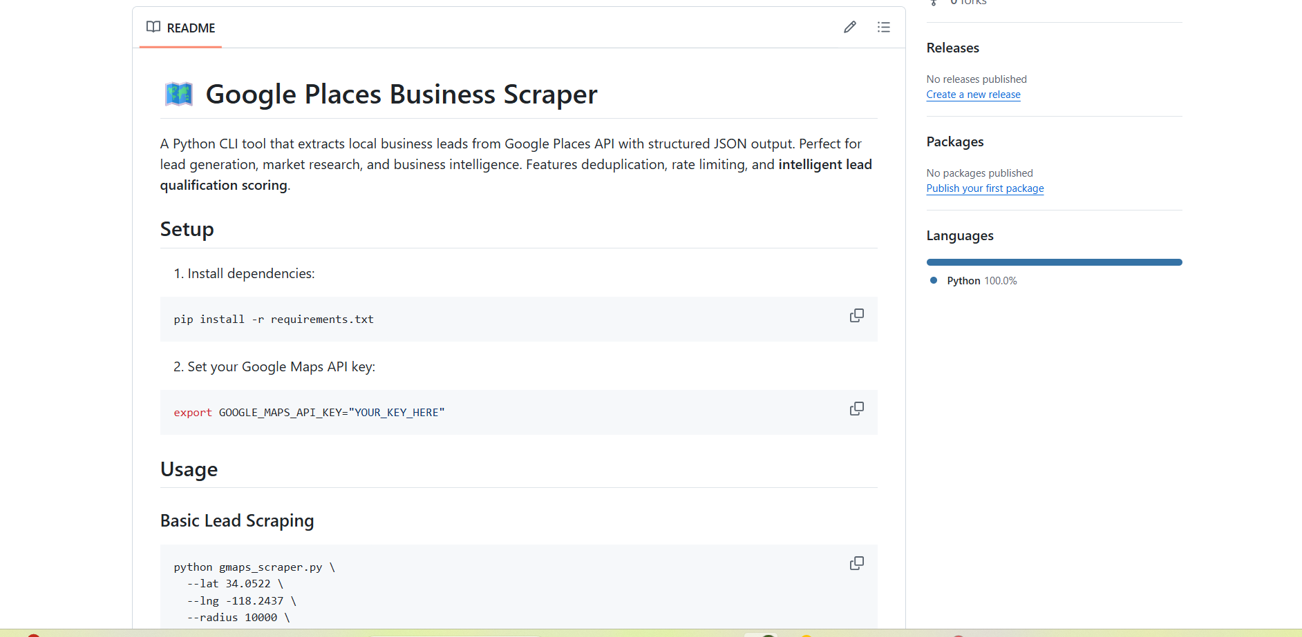 Google Scraper screenshot