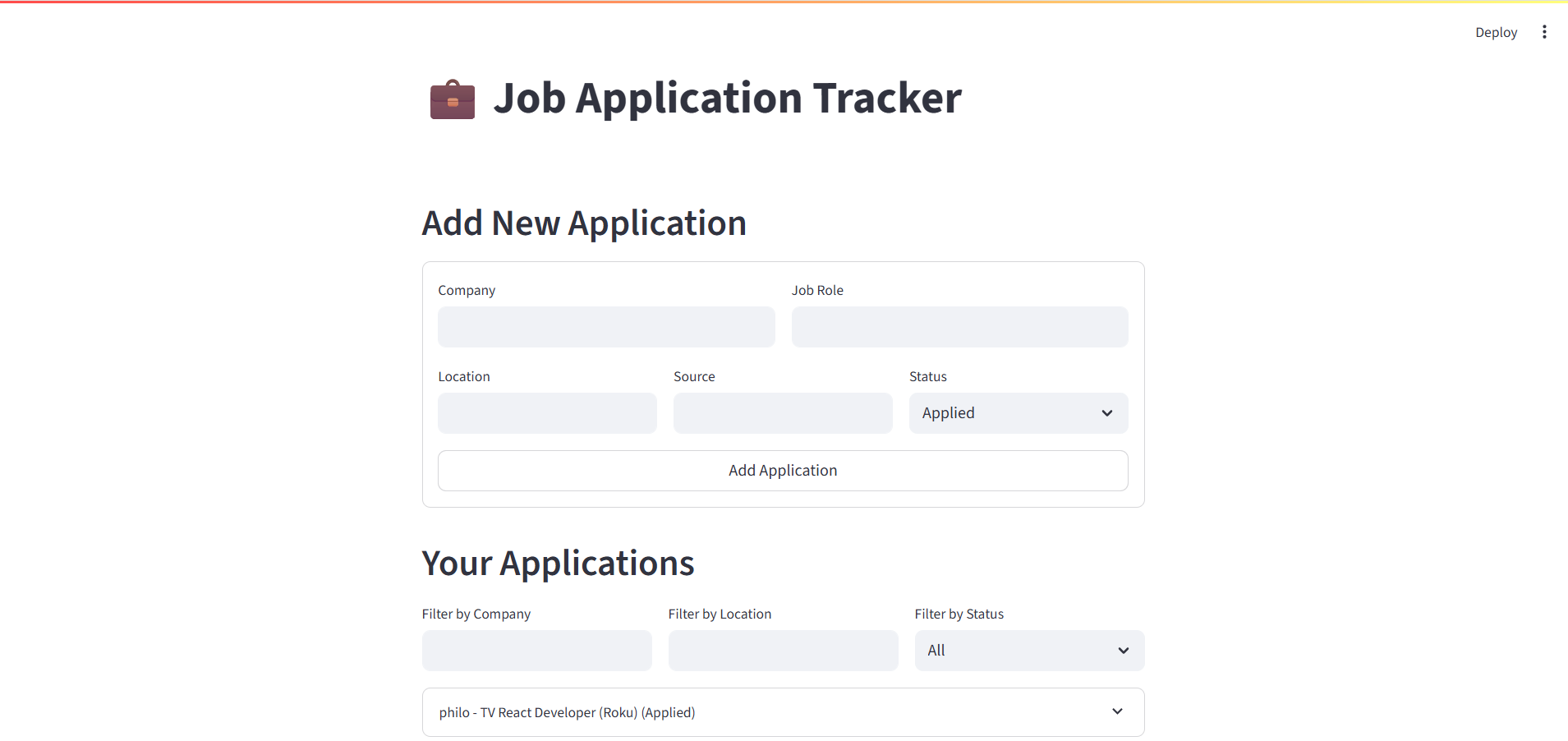 Job App screenshot
